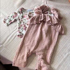 Nicole by Nicole Miller Pink Matching Bodysuit Set